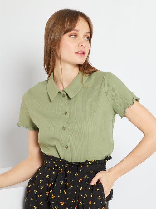 T-shirt com gola polo - Kiabi