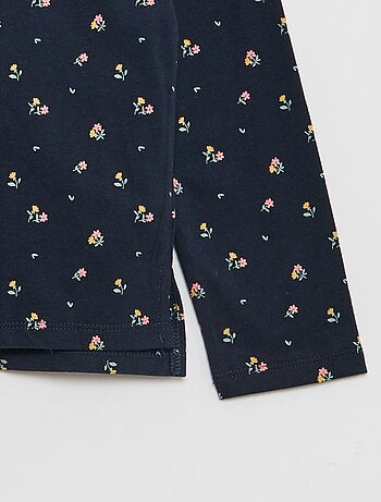 T-shirt com gola redonda com folhos - coleção fácil de vestir