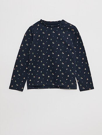 T-shirt com gola redonda com folhos - So Easy
