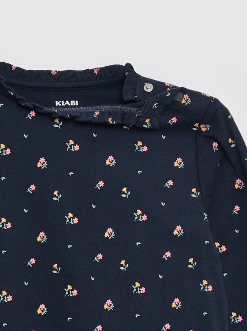 T-shirt com gola redonda com folhos - So Easy - Kiabi