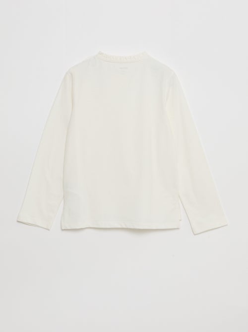 T-shirt com gola redonda com folhos - So Easy - Kiabi