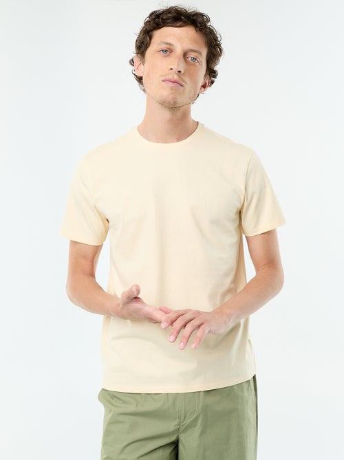 T-shirt com gola redonda de algodão - Kiabi T-shirt com gola redonda de algodão - Kiabi