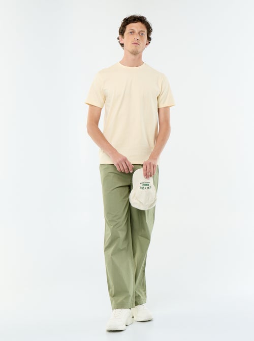 T-shirt com gola redonda de algodão - Kiabi T-shirt com gola redonda de algodão - Kiabi
