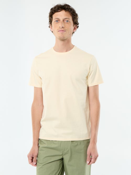 T-shirt com gola redonda de algodão - Kiabi T-shirt com gola redonda de algodão - Kiabi