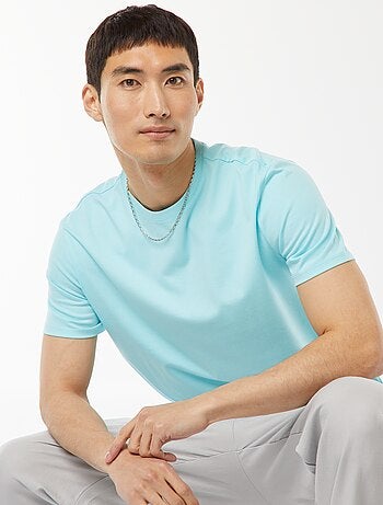 T-shirt com gola redonda de algodão