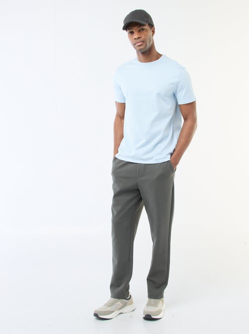 T-shirt com gola redonda de algodão - Kiabi