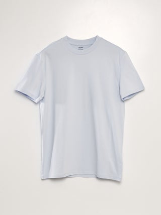T-shirt com gola redonda de algodão