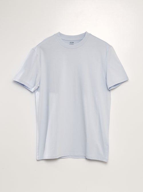 T-shirt com gola redonda de algodão - Kiabi