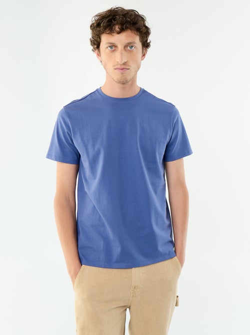 T-shirt com gola redonda de algodão - Kiabi T-shirt com gola redonda de algodão - Kiabi