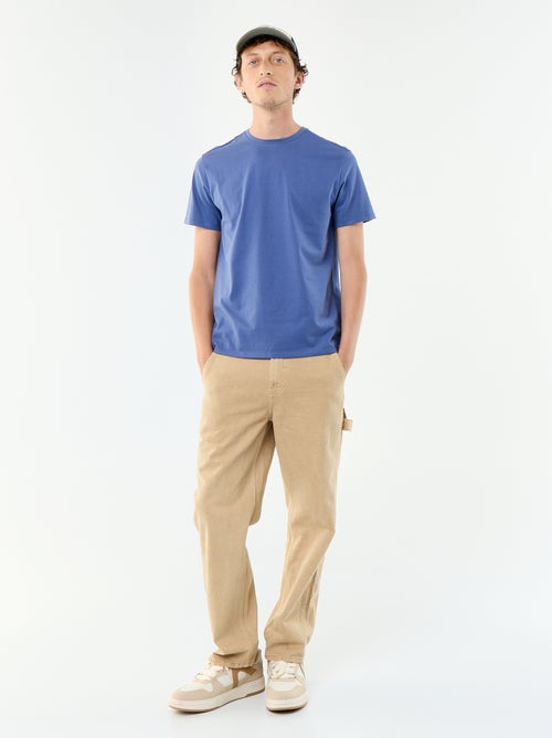 T-shirt com gola redonda de algodão - Kiabi T-shirt com gola redonda de algodão - Kiabi