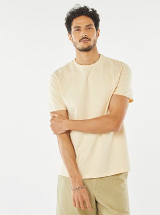 T-shirt com gola redonda de algodão