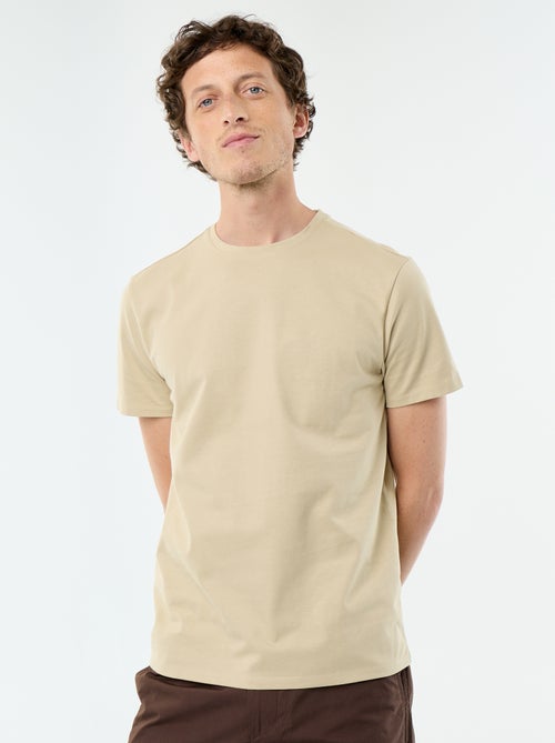 T-shirt com gola redonda de algodão - Kiabi T-shirt com gola redonda de algodão - Kiabi