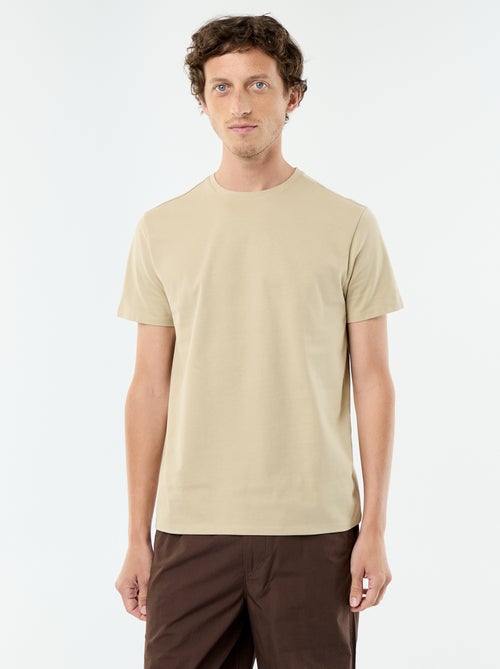 T-shirt com gola redonda de algodão - Kiabi T-shirt com gola redonda de algodão - Kiabi