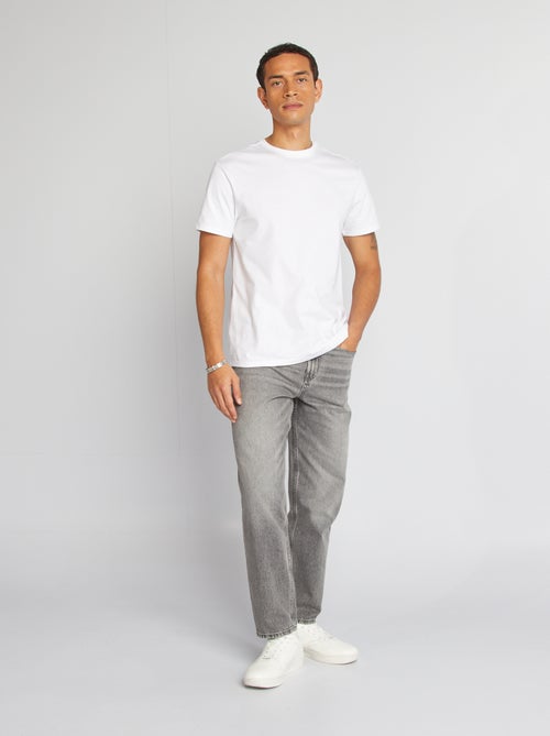 T-shirt com gola redonda de algodão - Kiabi