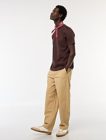 T-shirt com gola redonda de algodão