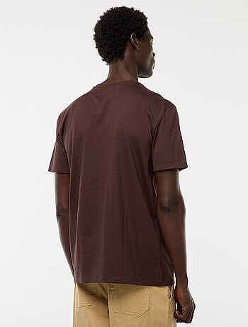 T-shirt com gola redonda de algodão