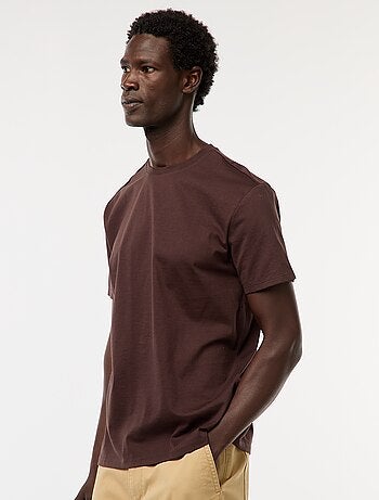 T-shirt com gola redonda de algodão