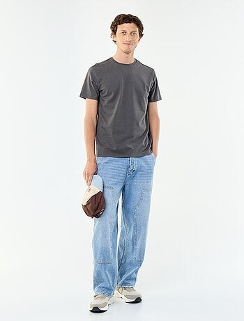 T-shirt com gola redonda de algodão