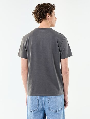 T-shirt com gola redonda de algodão