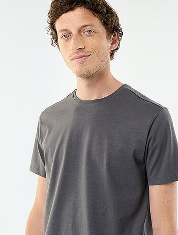 T-shirt com gola redonda de algodão