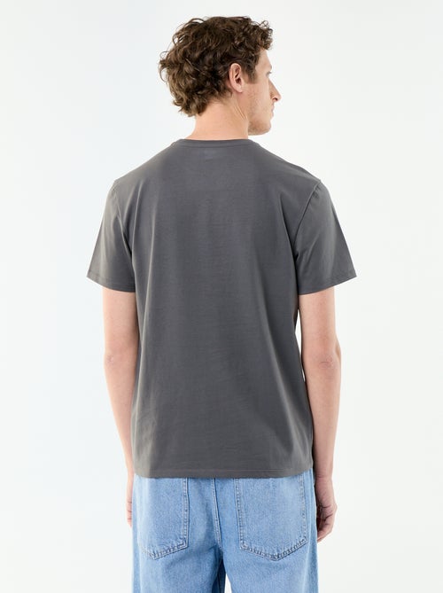 T-shirt com gola redonda de algodão - Kiabi T-shirt com gola redonda de algodão - Kiabi
