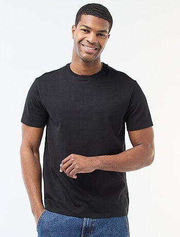 T-shirt com gola redonda de algodão