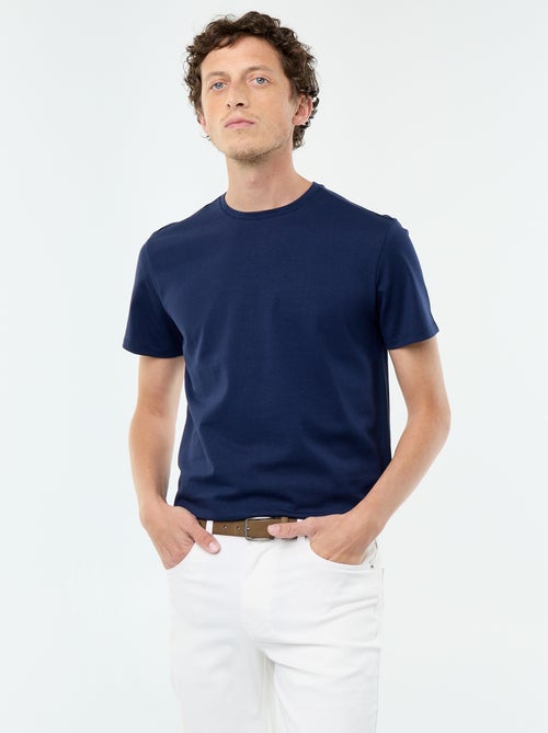 T-shirt com gola redonda de algodão - Kiabi T-shirt com gola redonda de algodão - Kiabi