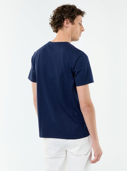 T-shirt com gola redonda de algodão - Kiabi T-shirt com gola redonda de algodão - Kiabi