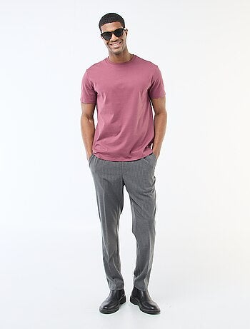 T-shirt com gola redonda de algodão