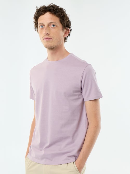 T-shirt com gola redonda de algodão - Kiabi T-shirt com gola redonda de algodão - Kiabi
