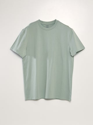 T-shirt com gola redonda de algodão