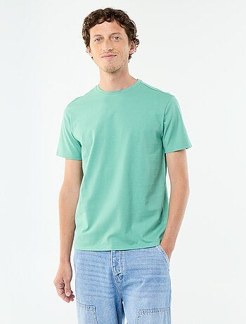 T-shirt com gola redonda de algodão