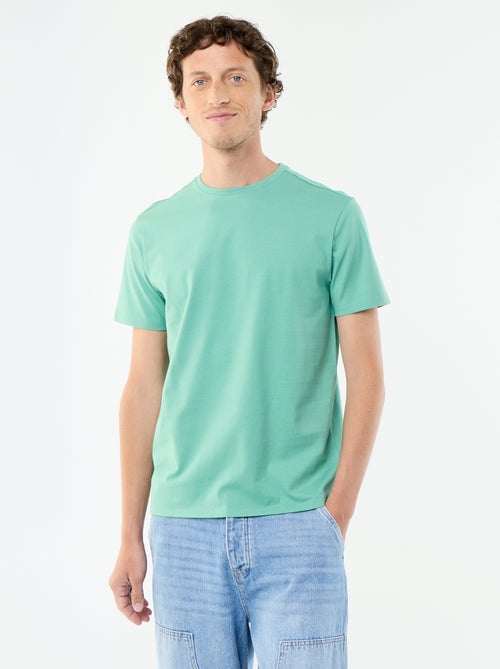 T-shirt com gola redonda de algodão - Kiabi T-shirt com gola redonda de algodão - Kiabi