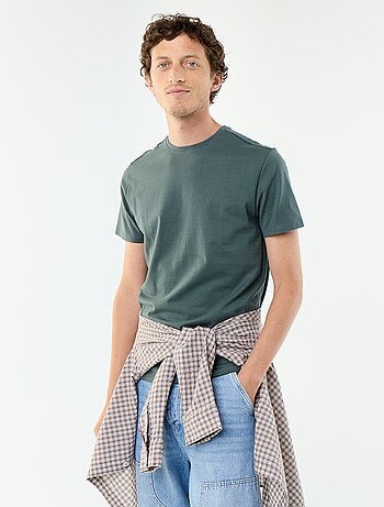 T-shirt com gola redonda de algodão