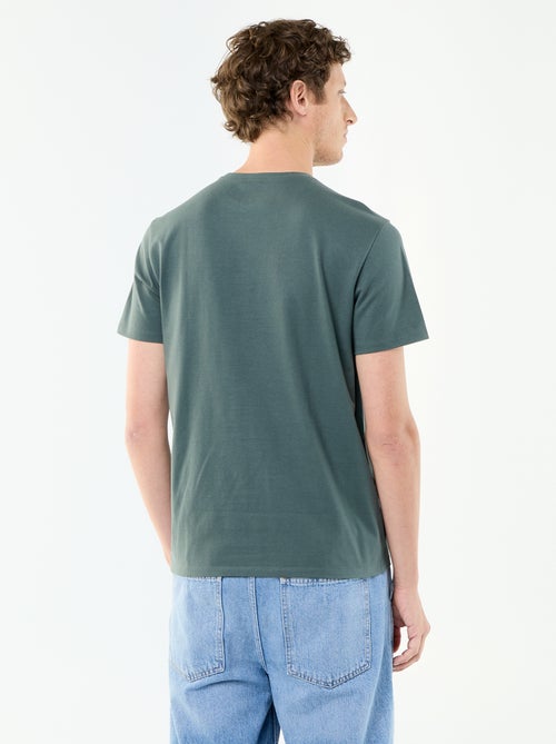 T-shirt com gola redonda de algodão - Kiabi T-shirt com gola redonda de algodão - Kiabi