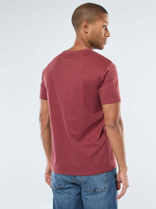 T-shirt com gola redonda de algodão - Kiabi