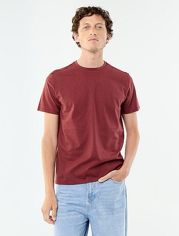 T-shirt com gola redonda de algodão