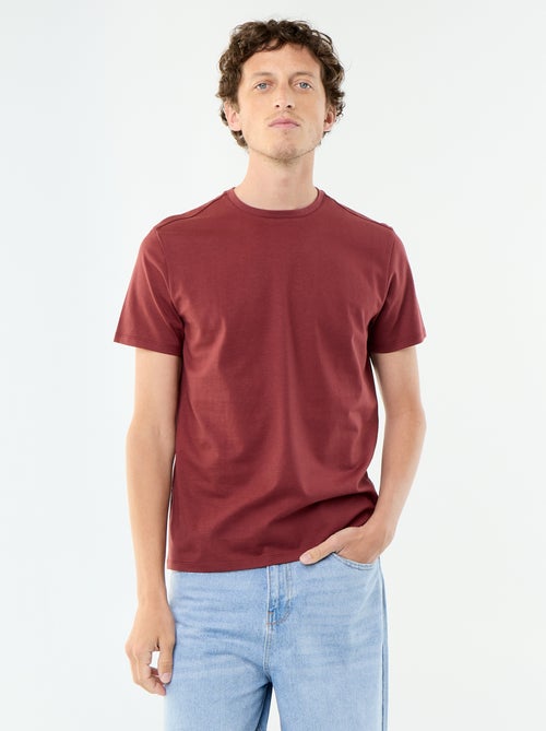 T-shirt com gola redonda de algodão - Kiabi T-shirt com gola redonda de algodão - Kiabi