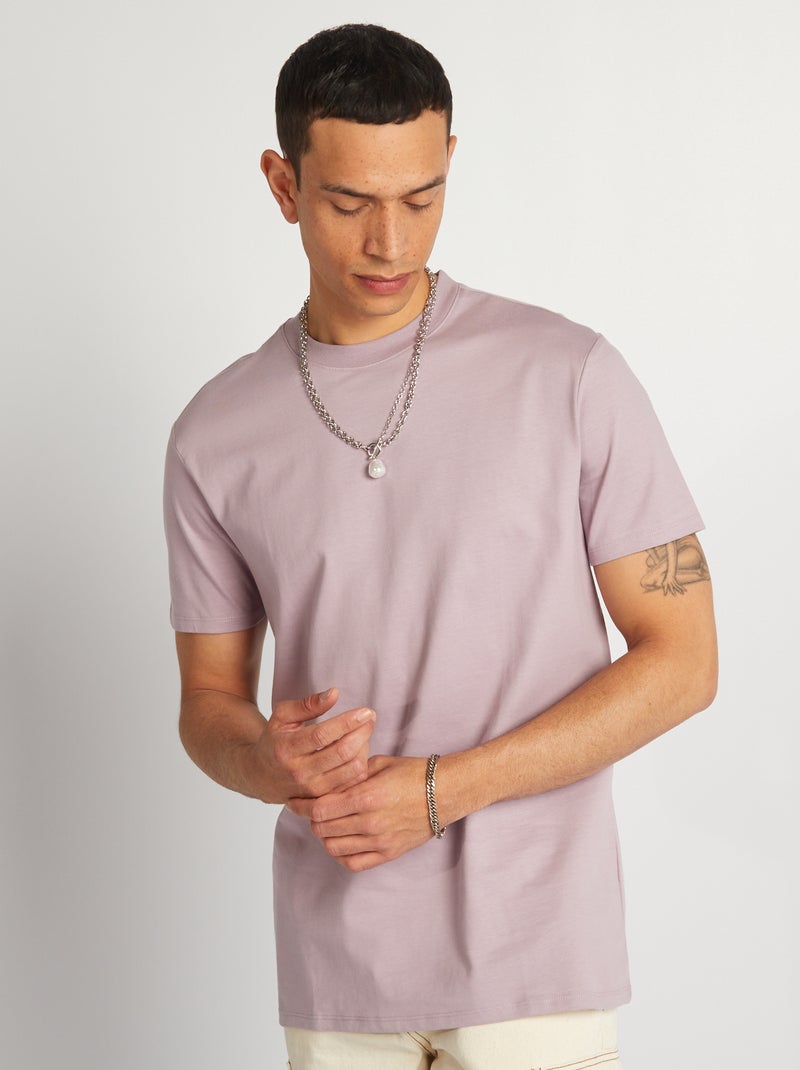 T-shirt com gola redonda de algodão VIOLETA - Kiabi