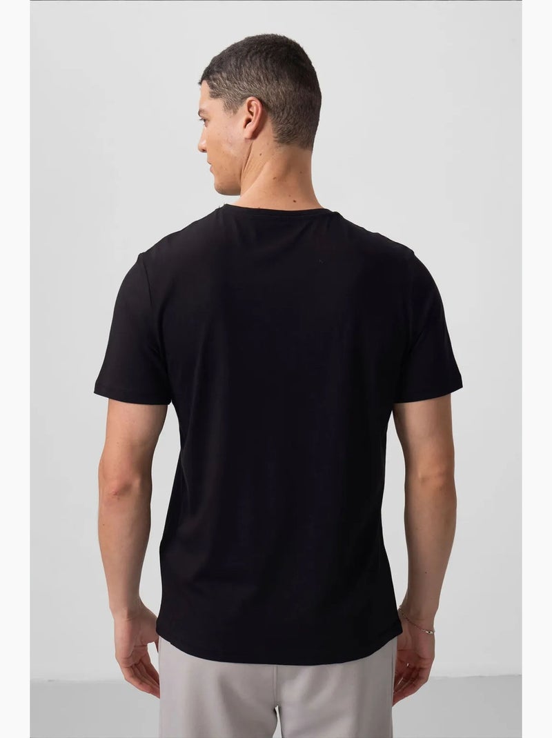 T-shirt com gola redonda de corte confortável tommy Azul-safira - Kiabi