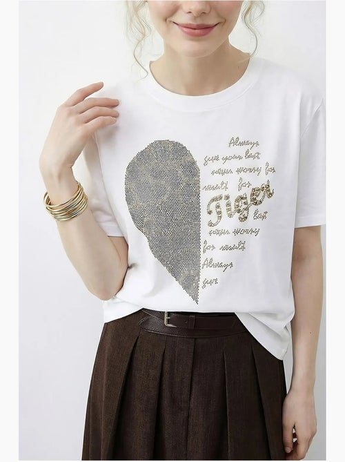 T-shirt com gola redonda e estampado de texto em lantejoulas lucci - Kiabi T-shirt com gola redonda e estampado de texto em lantejoulas lucci - Kiabi