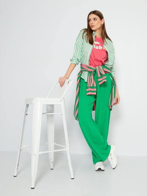 T-shirt com gola redonda em jersey - Kiabi