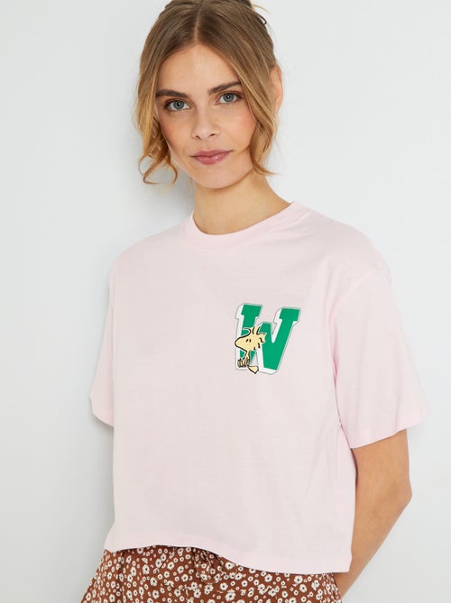 T-shirt com gola redonda 'Snoopy' - Kiabi