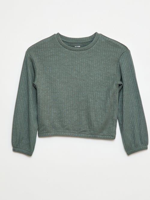 T-shirt com gola redonda - Kiabi