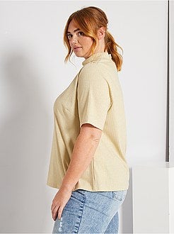 T-shirt com gola subida - Kiabi