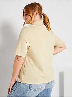 T-shirt com gola subida - Kiabi