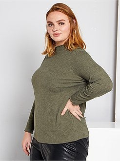 T-shirt com gola subida - Kiabi