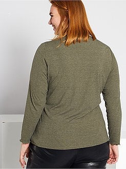 T-shirt com gola subida - Kiabi