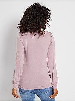 T-shirt com gola subida com favos - Kiabi