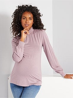 T-shirt com gola subida com favos - Kiabi